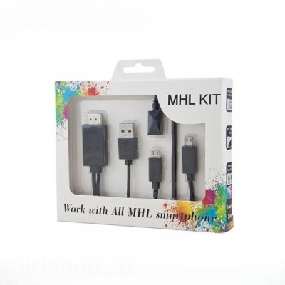 Комплект MHL Kit Universal MHL Micro Usb to Hdmi Cable 2M Adapter 1080p Hdtv