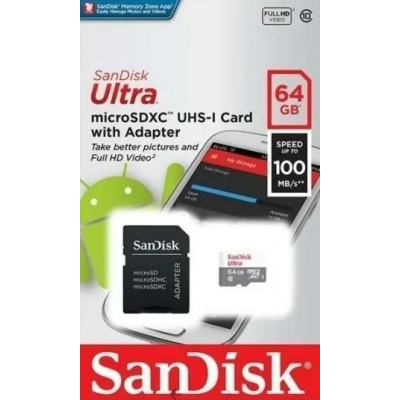 Карта памяти Sandisk Ultra microSDXC UHS-1 64gb