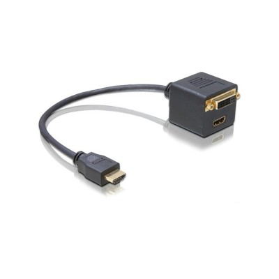 Переходник HDMI M to HDMI F + DVI (24+1) F