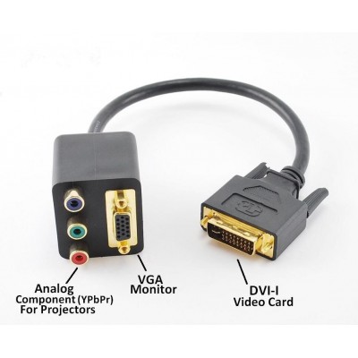 Переходник 1 DVI (24+5) M to VGA 15pin F + 3RGB