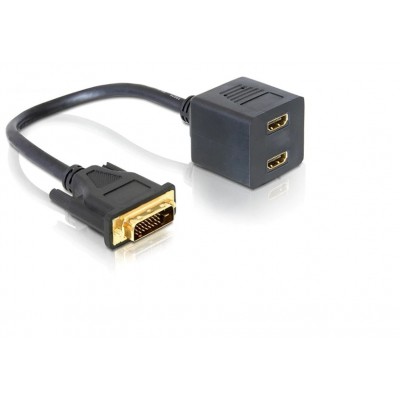 Переходник 1 DVI (24+1) M to 2 HDMI F
