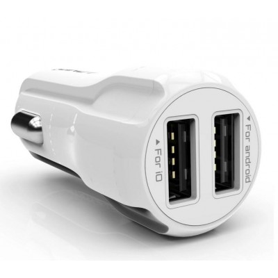 Автомобильное зарядное устройство 5V 3,4A Dual USB F+Cable (MicroS)
