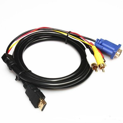 Переходник VGA/HDMI to 3 RCA видео аудио AV кабель