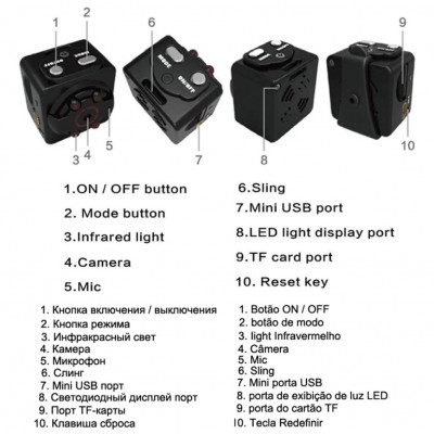 Мини видеокамера SQ8 с датчиком движения и ночной подсветкой